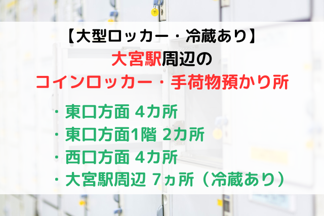 【大型・冷蔵あり】大宮駅改札内外のコインロッカーまとめ